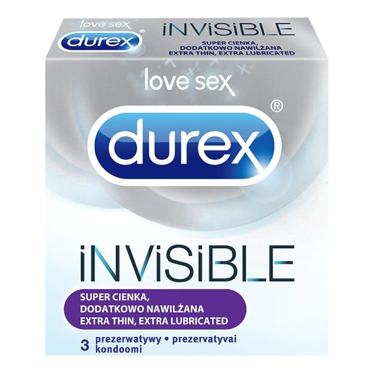 Durex Invisible Prezerwatywy dodatkowo nawilżane 3 szt.