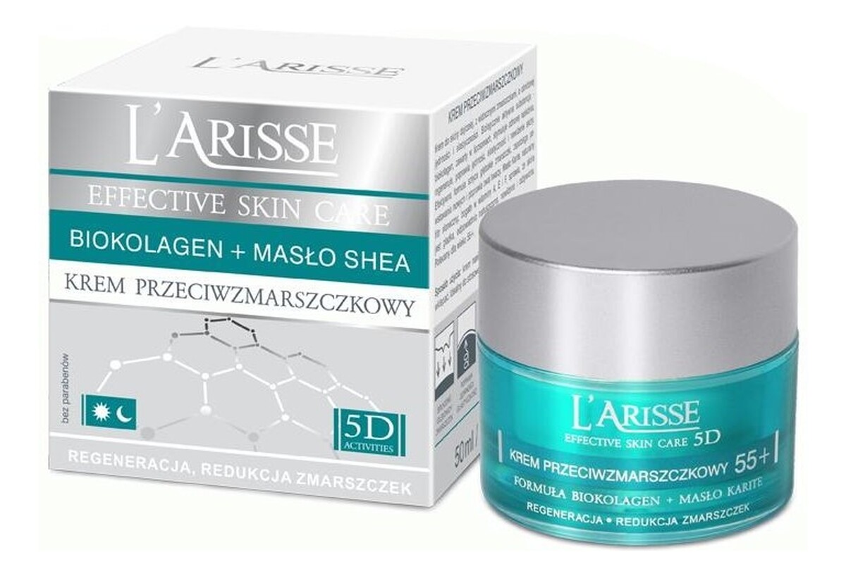 Krem przeciwzmarszczkowy 55+ formuła biokolagen + masło Karite 5D