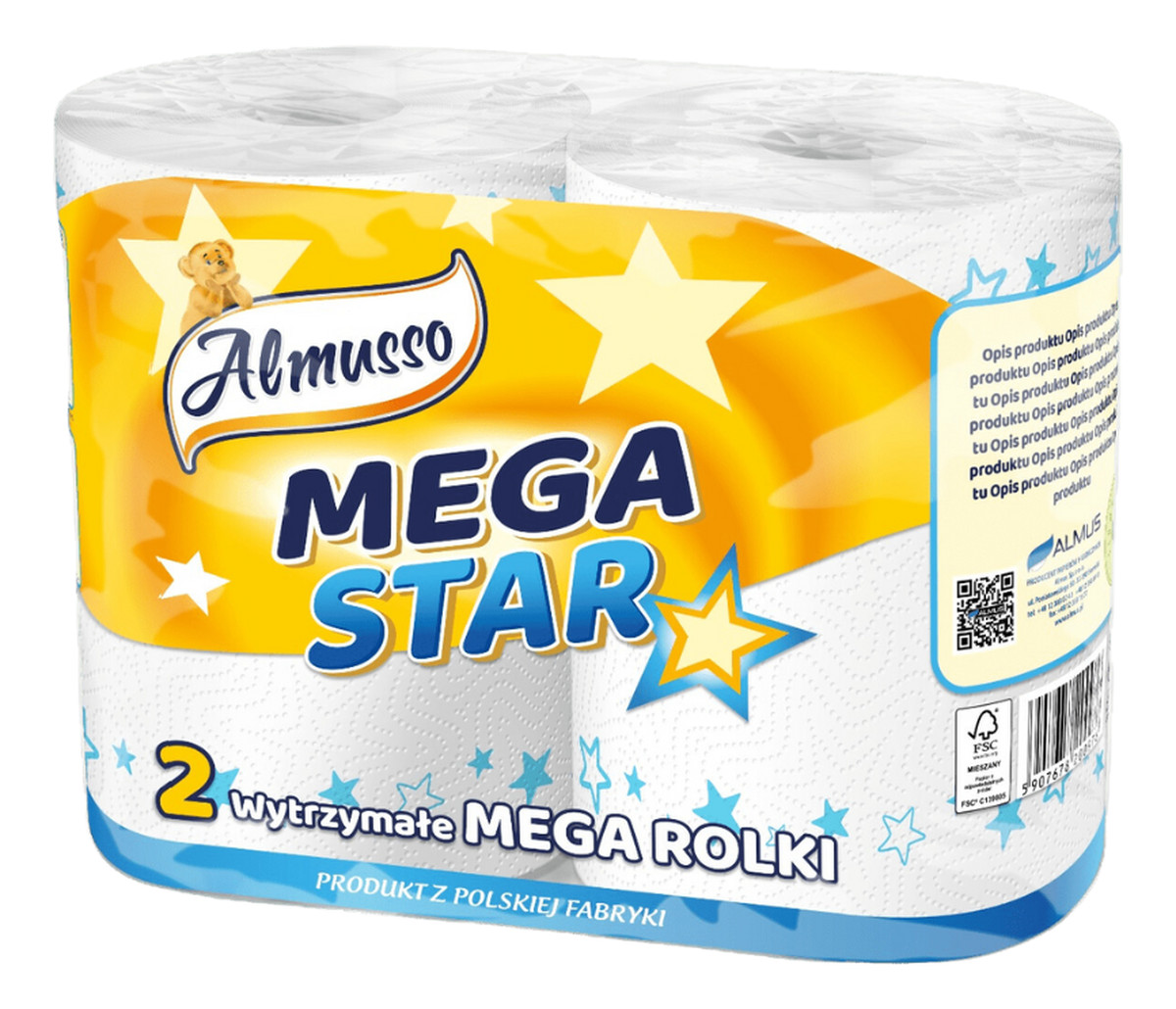 Mega Star Ręcznik Papierowy 2-Warstwowy 1opakowanie - 2 szt.