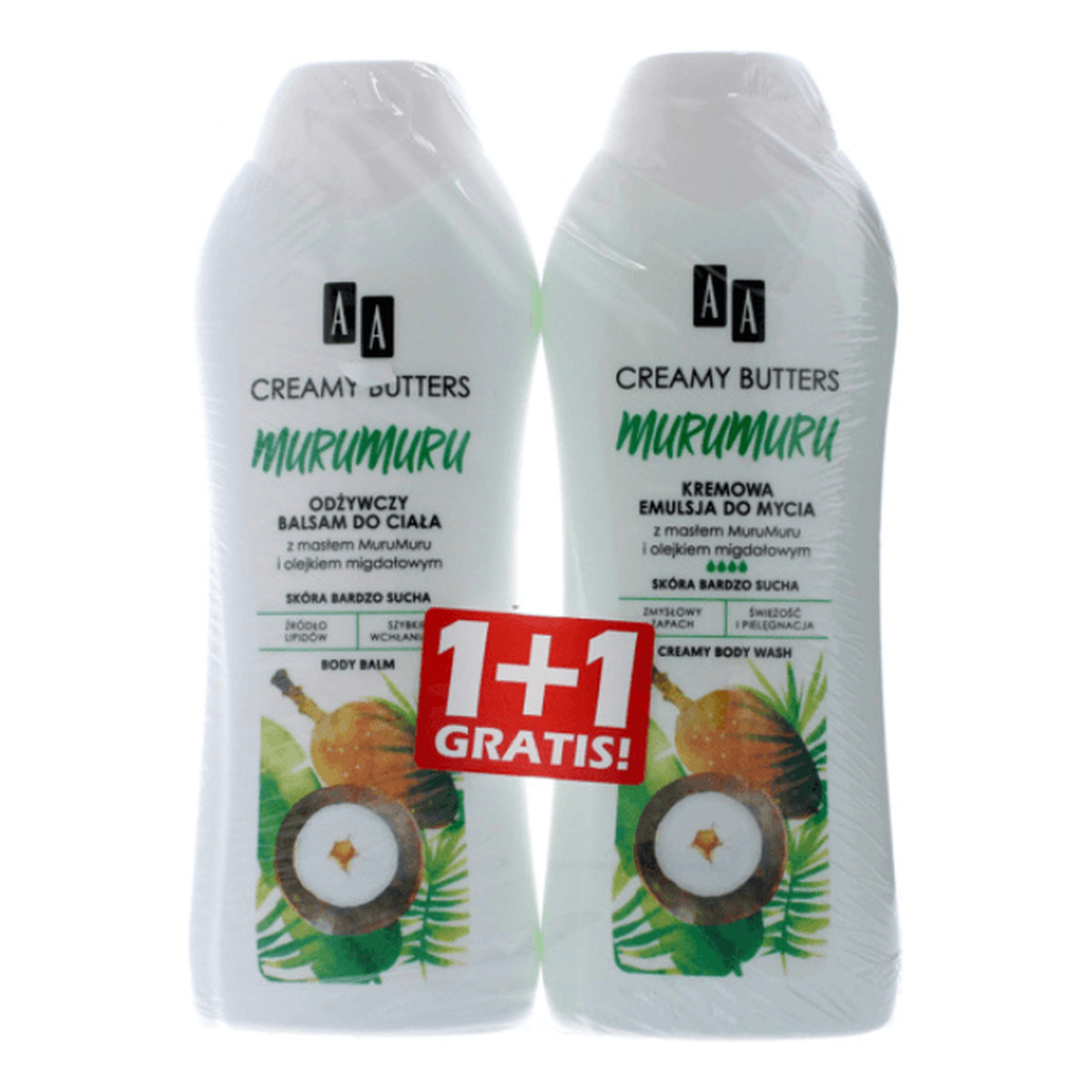 AA Creamy Butters MuruMuru DUO Balsam do ciała+Emulsja do mycia ciała x2 400ml