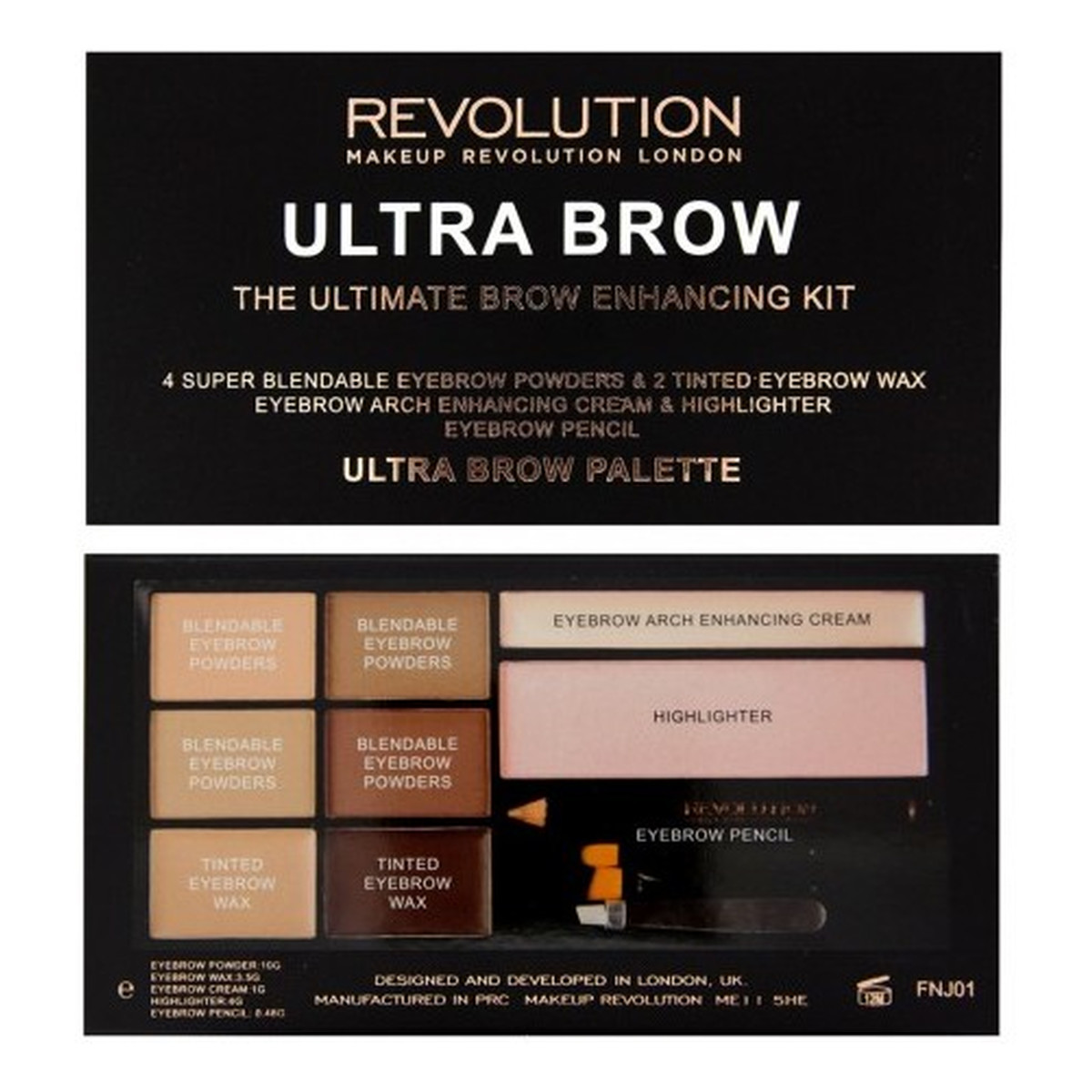 Makeup Revolution Ultra Brow Fair To Medium Paleta Do Stylizacji Brwi
