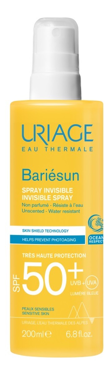 Bariesun invisible spray bezzapachowy spray przeciwsłoneczny spf50+