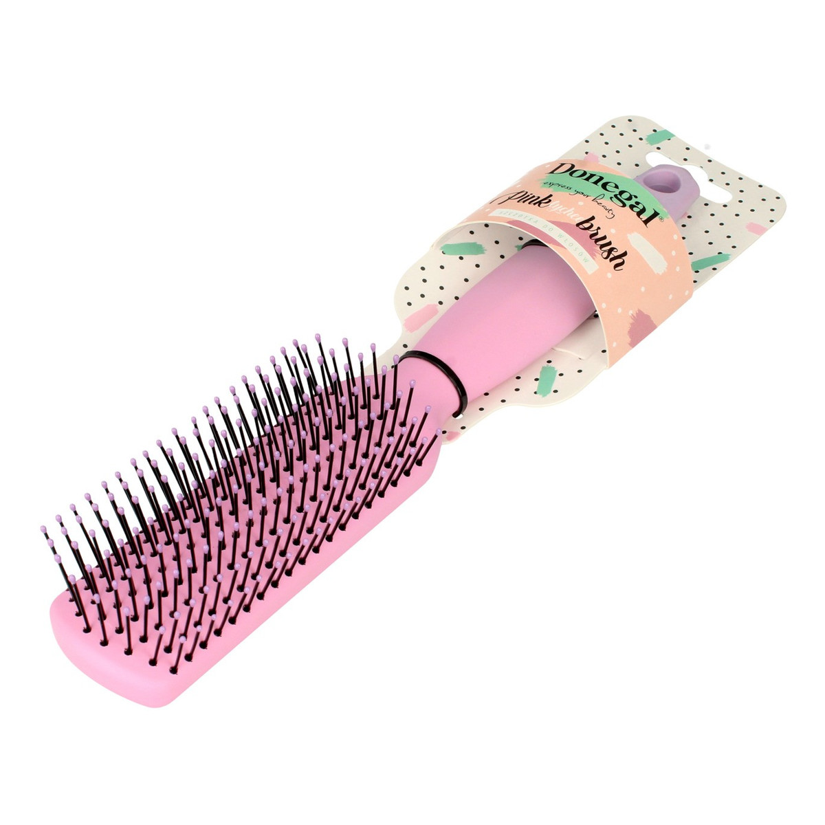 Donegal Pink Lychee Brush wąska szczotka do rozczesywania i stylizacji włosów (1274)