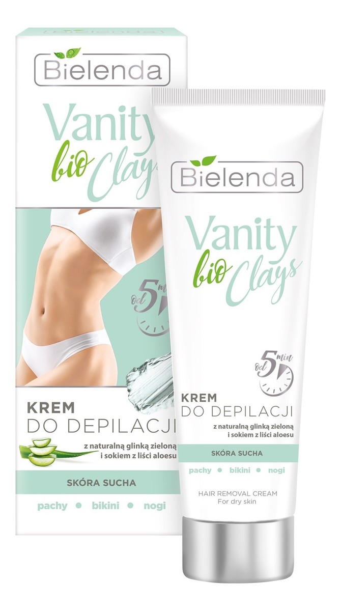 Bio Clay Krem Do Depilacji Z Naturalną Glinką Zieloną I Sokiem Z Liści ALoesu Skóra Sucha