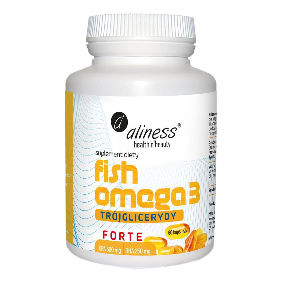 Aliness Fish omega 3 forte trójglicerydy 500/250mg suplement diety 60 kapsułek