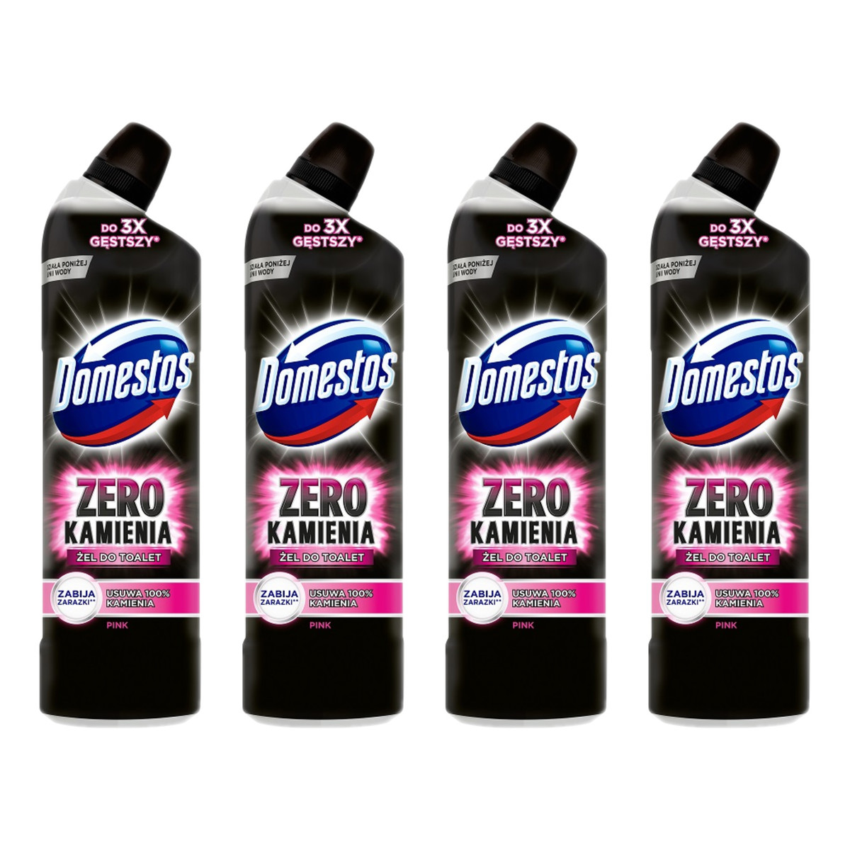 Domestos Zero kamienia Żel do toalet Pink 4x750ml