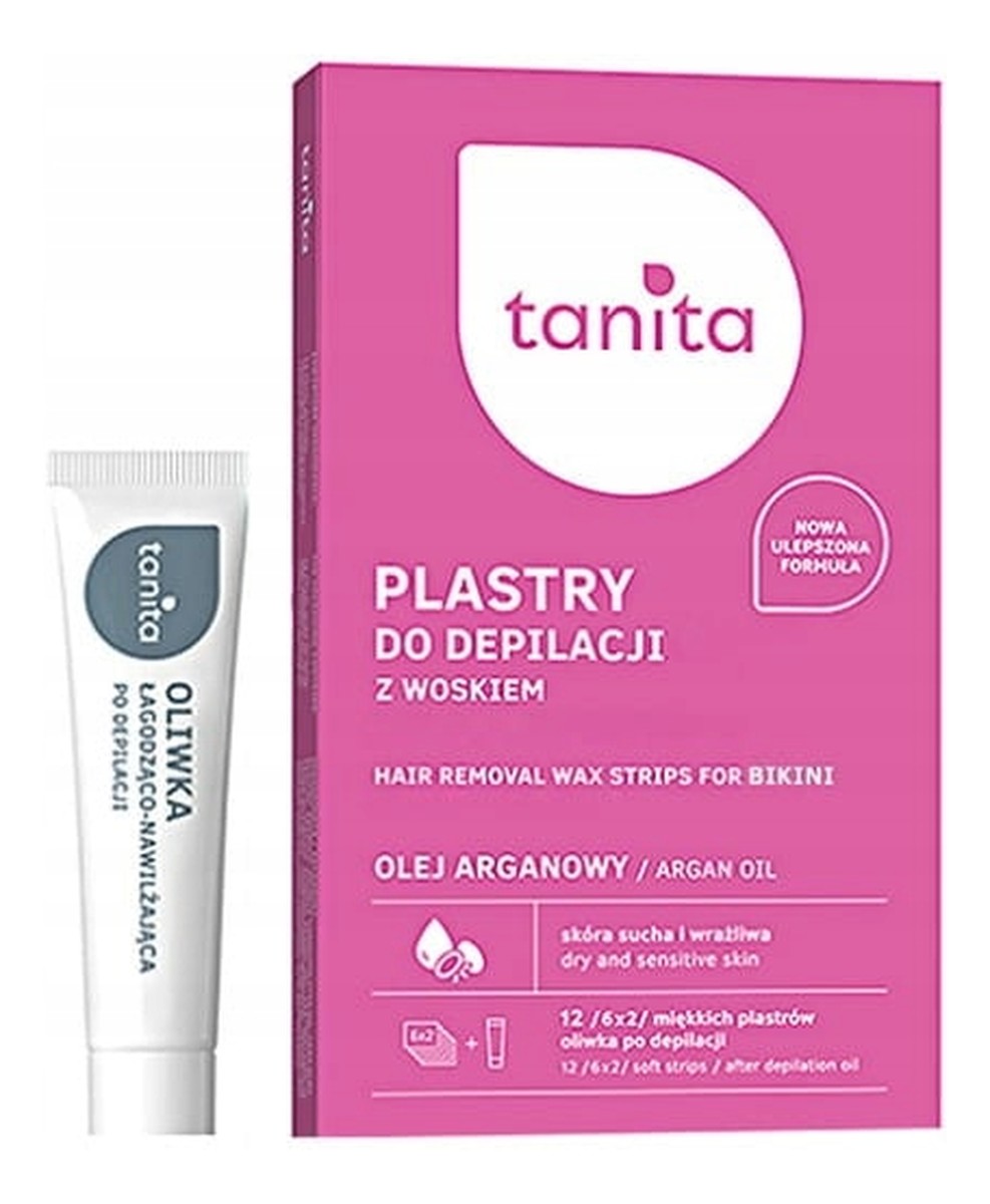 Plastry z woskiem do depilacji bikini z olejem arganowym 12szt