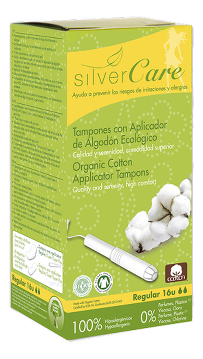 Organiczne bawełniane tampony Light z aplikatorem 100% bawełny organicznej