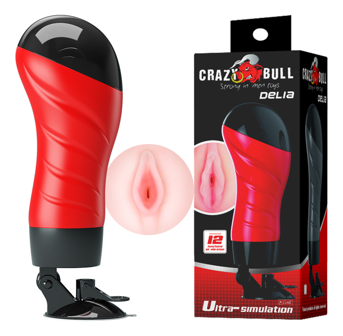 Crazy bull delia vagina wagina z wibracją z 12 funkcjami wibracji