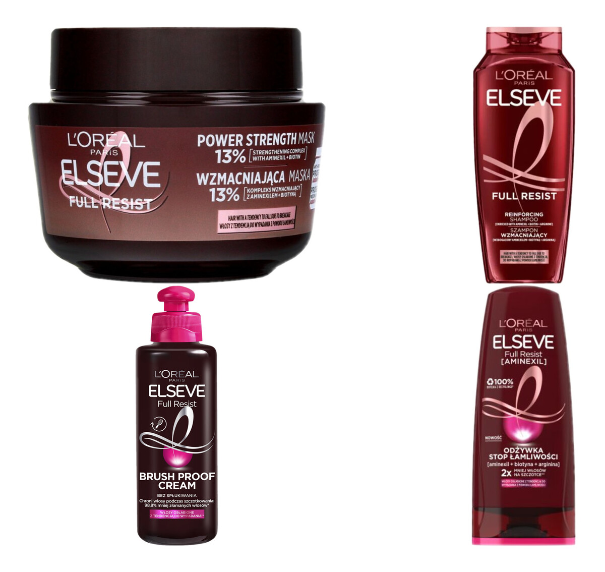 Szampon 400ml Odżywka 200ml Maska 300ml Krem 200ml do włosów słabych wypadających