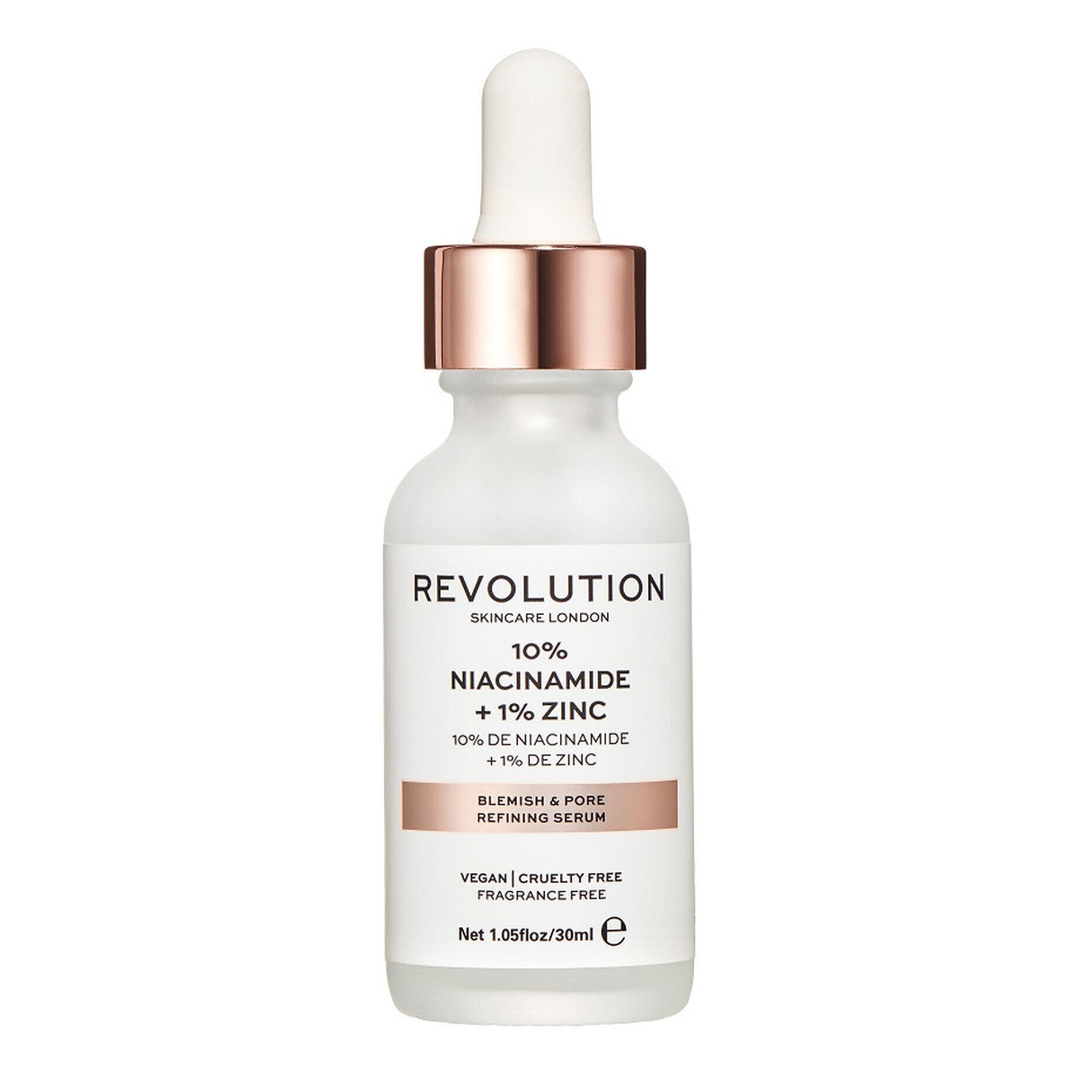 Revolution Skincare 10% Niacinamide + 1% Zinc Blemish & Pore Refining Serum wygładzające serum na rozszerzone pory do cery tłustej 30ml