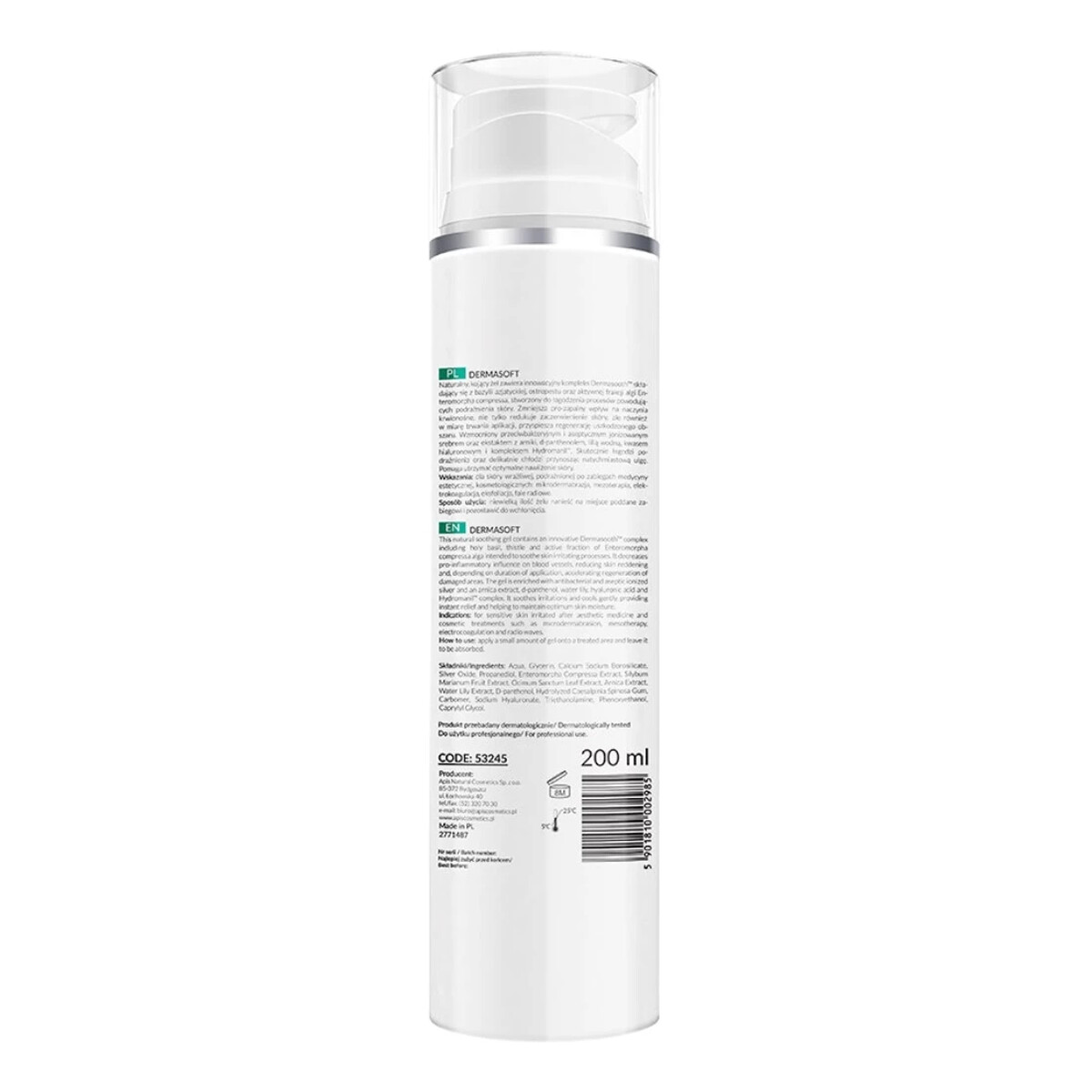 Apis Dermasoft Żel intensywnie łagodzący po zabiegach cera wrażliwa 200ml