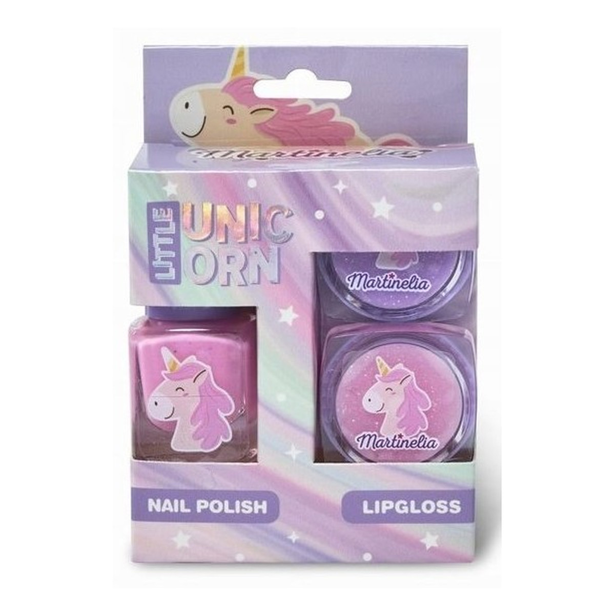 Martinelia Little Unicorn Mini Set Trio lakier do paznokci Różowy + balsam do ust 2x6ml 3 szt.