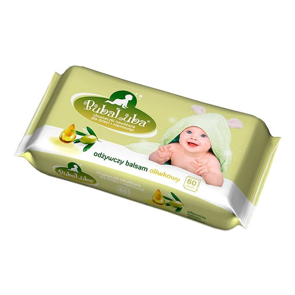 BubaLUBA chusteczki nawilżane dla dzieci odżywczy balsam oliwkowy 60szt