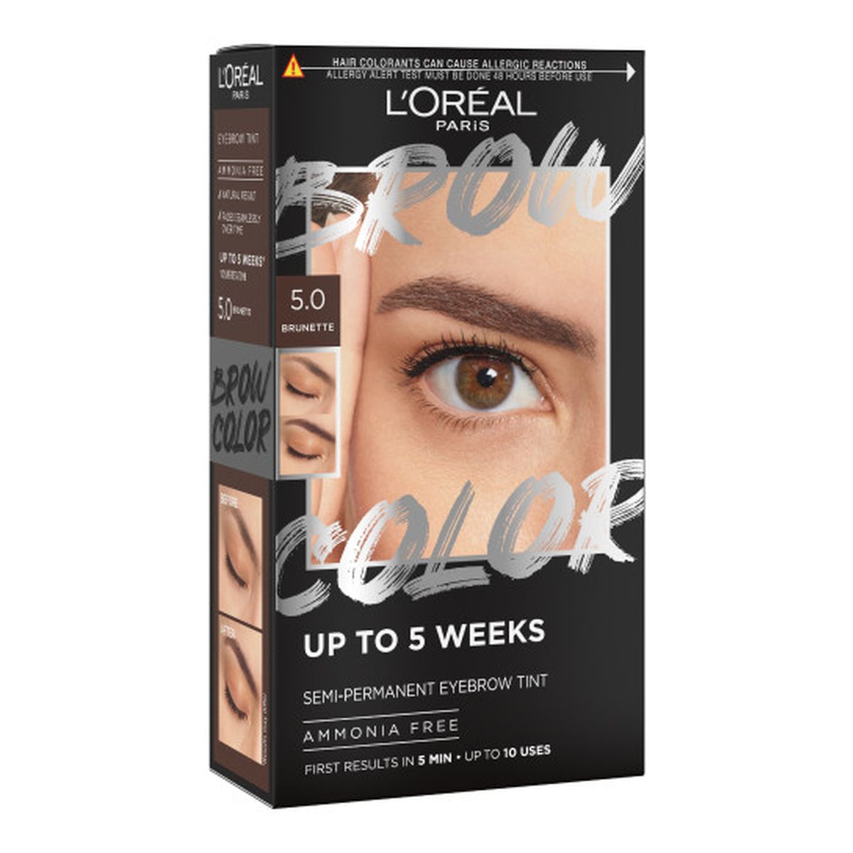 L'Oreal Paris Brow Color Zestaw do koloryzacji brwi 5.0 brunette 30ml