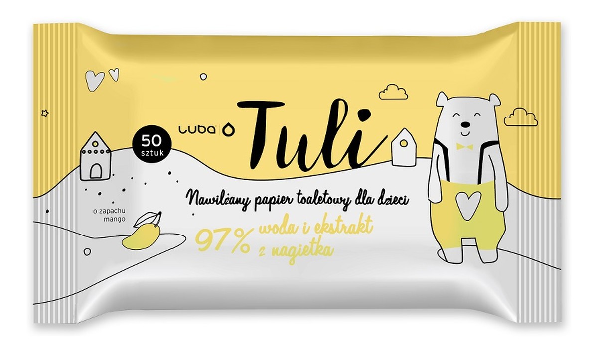 Tuli nawilżany papier toaletowy dla dzieci mango 50szt