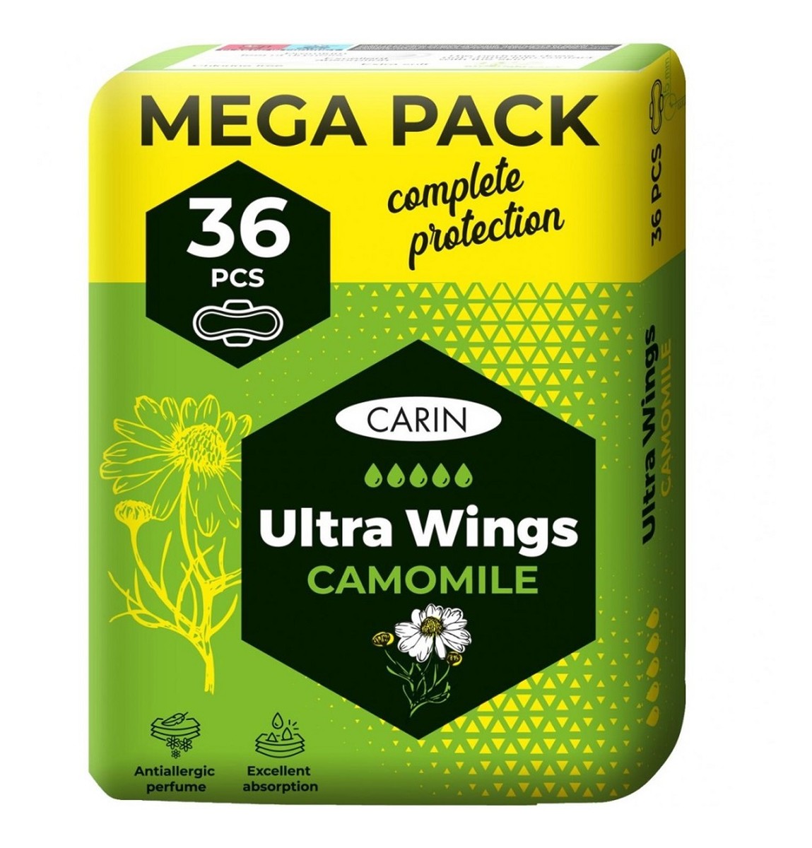 Ultra wings camomile ultracienkie podpaski ze skrzydełkami 36szt