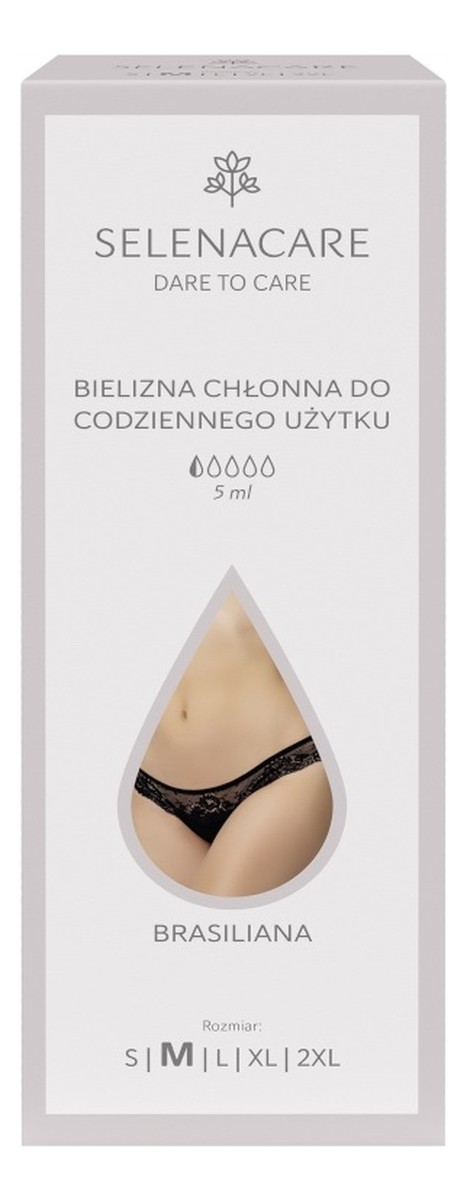 Brazilian cut bielizna chłonna do codziennego użytku czarna m
