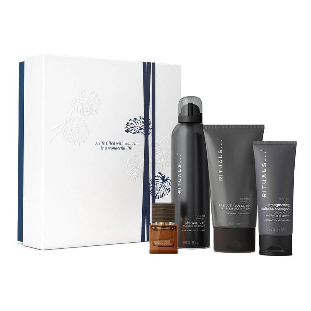 Rituals The Ritual Of Homme Woda perfumowana 15 ml + Żel-pianka pod prysznic 200 ml + Szampon 70 ml + Peeling do twarzy węglowy 125ml