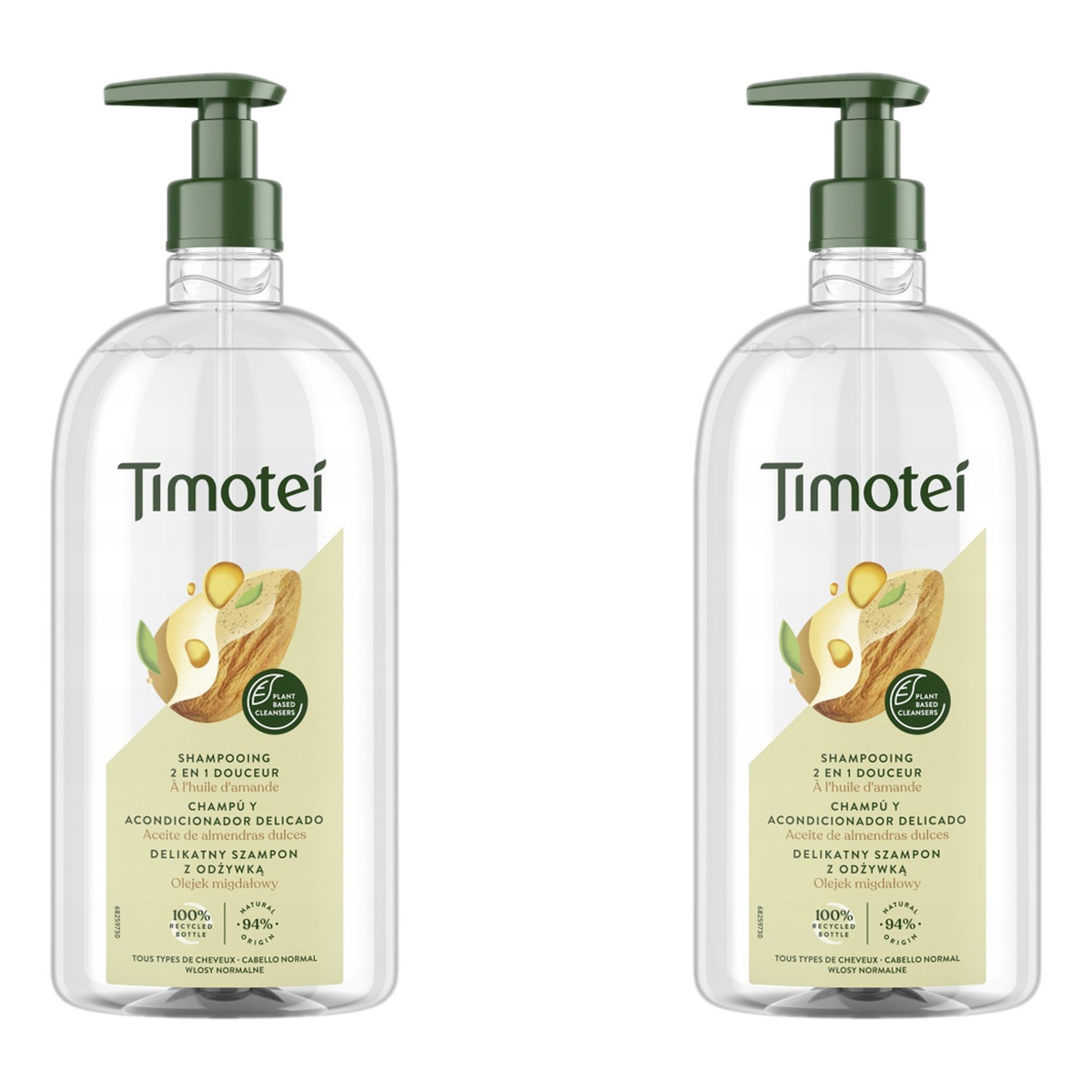 Timotei Delikatny szampon z odżywką do włosów normalnych 2x 750ml