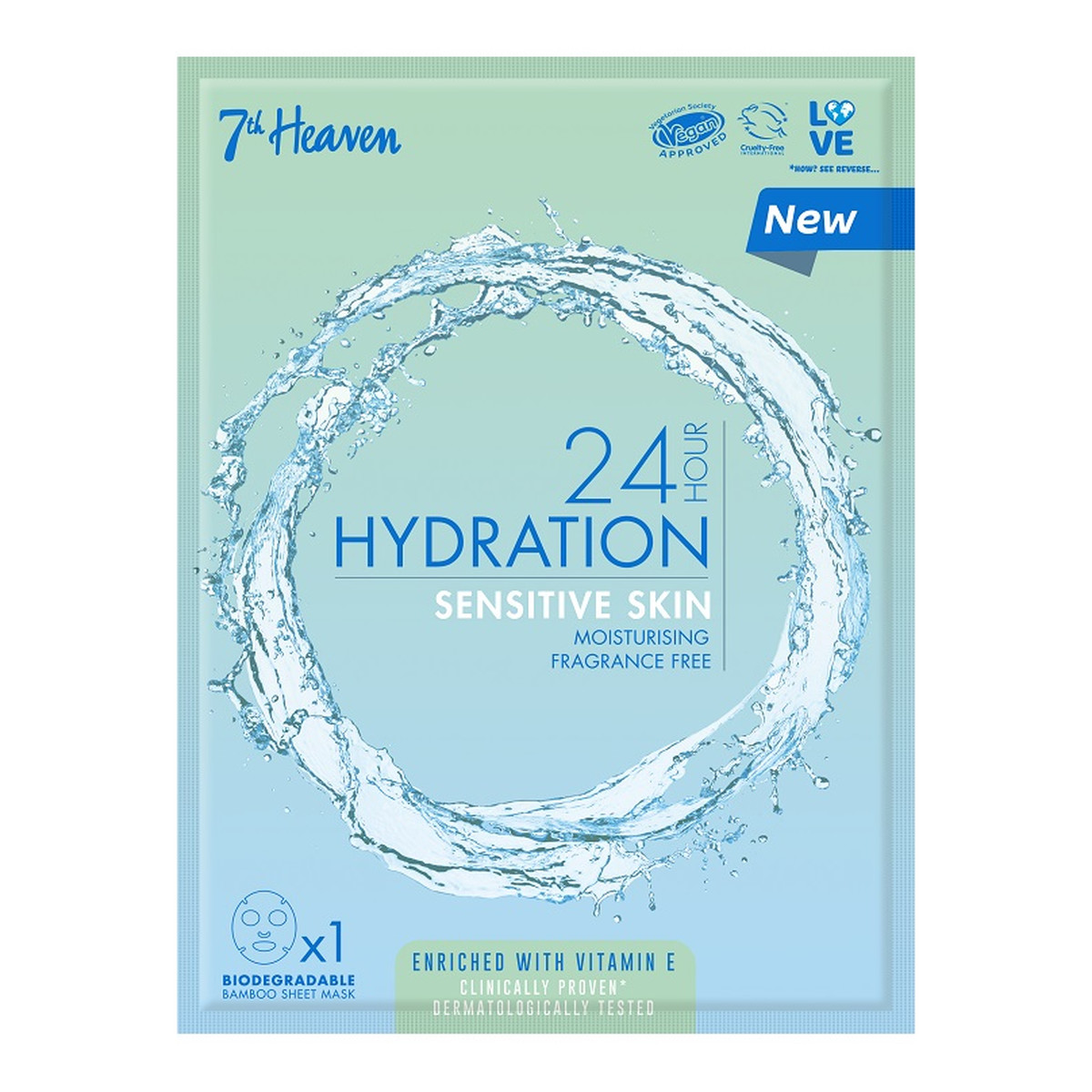 7th Heaven 24H Hour Hydration Sensitive Skin ultranawilżająca maseczka w płachcie do skóry wrażliwej