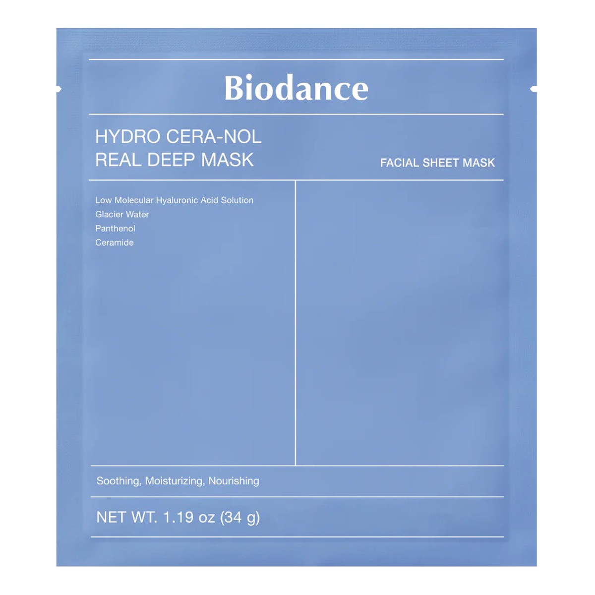 Biodance Hydro Cera-nol Real Deep Mask maska do twarzy w płachcie 34g