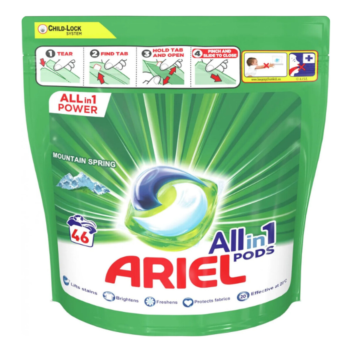 Ariel Mountain Spring Kapsułki do Prania 46 szt