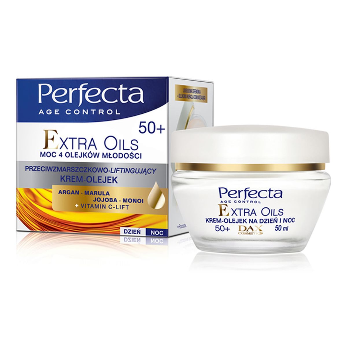 Perfecta Age Control Extra Oils 50+ Krem-Olejek Przeciwzmarszczkowo-Liftingujący Na Dzień i Noc 50ml