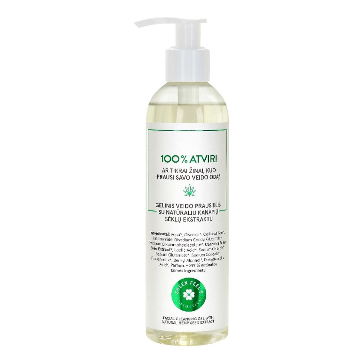 Green Feel'S Żel do mycia twarzy z naturalnym ekstraktem z nasion konopi 250ml