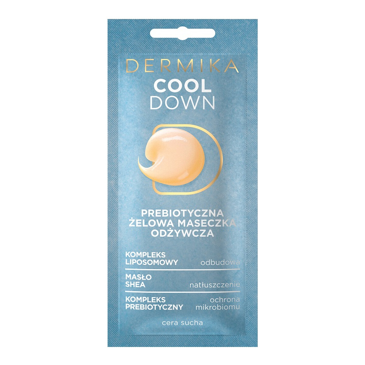 Dermika Maseczki Piękności Cool Down probiotyczna żelowa maseczka odżywcza do cery suchej 10ml