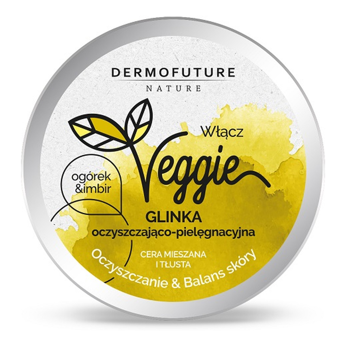 DermoFuture Veggie clay cleansing skin balance glinka oczyszczająco-pielęgnacyjna cera mieszana i tłusta ogórek & imbir 150ml