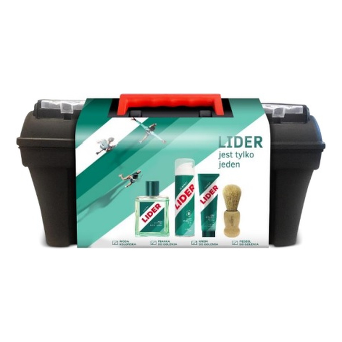 Lider Classic Zestaw krem do golenia 65g + woda kolońska 100ml + pianka do golenia 200ml + pędzel do golenia tradycyjnego