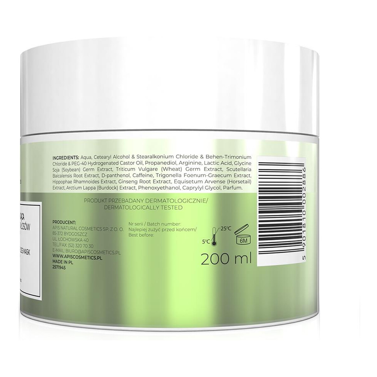 Apis Natural Solution Maska wzmacniająca przeciw wypadaniu włosów z 3% Baicapil 200ml