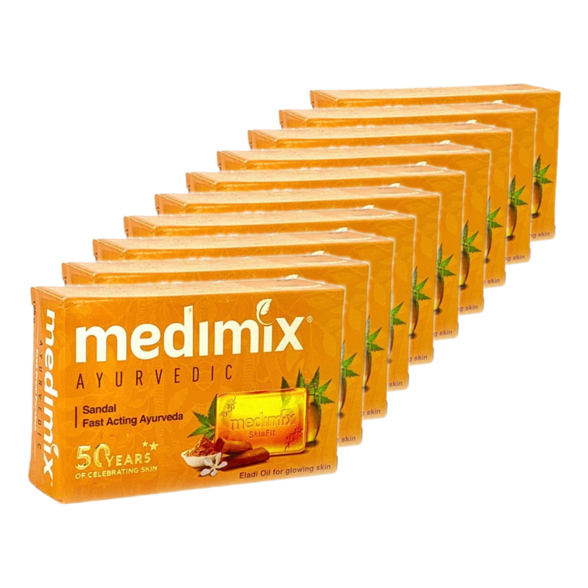 Medimix Mydło Sandałowe Ajurwedyjskie dla skóry z niedoskonałościami 10x125g