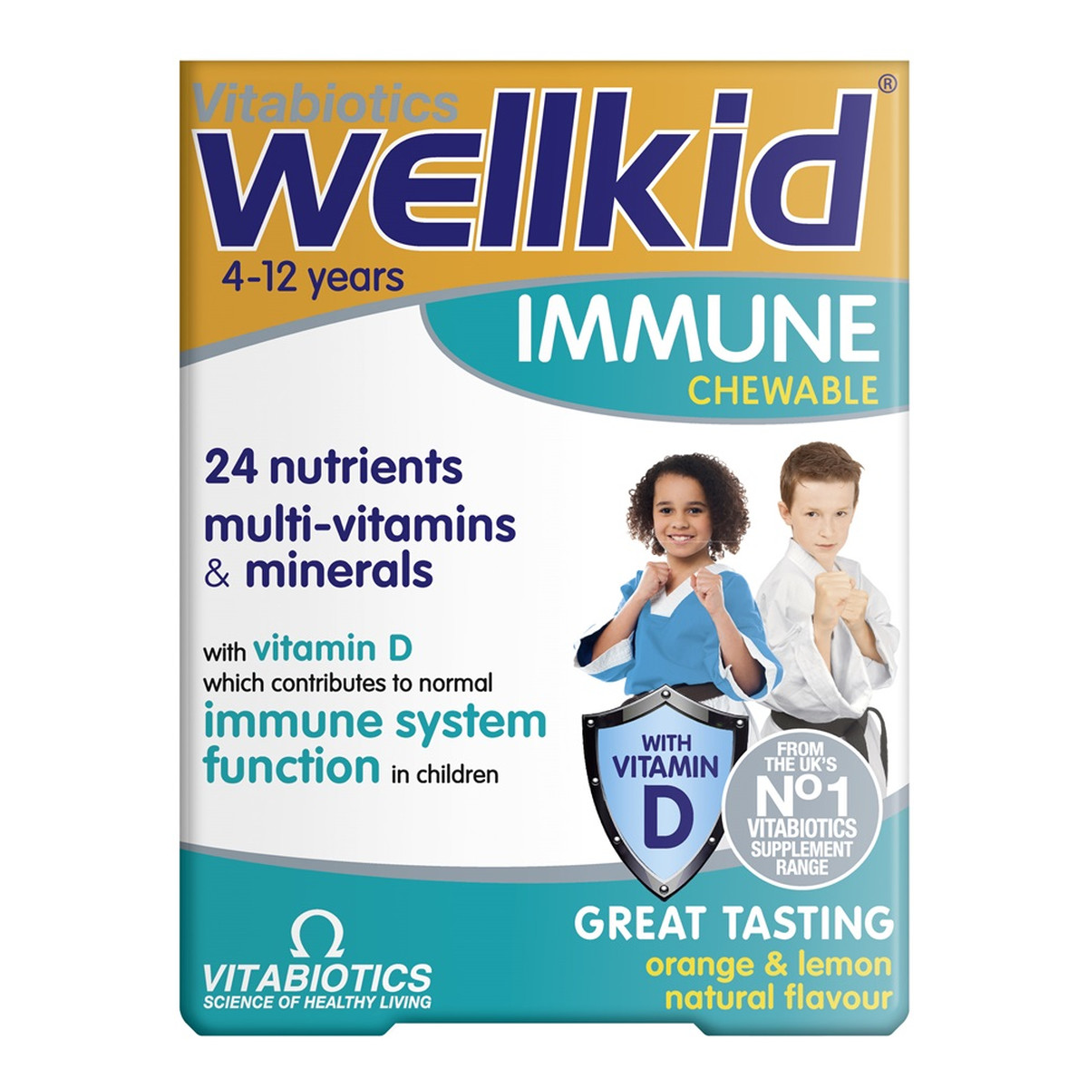 Vitabiotics Wellkid immune suplement diety dla dzieci 30 tabletek do żucia