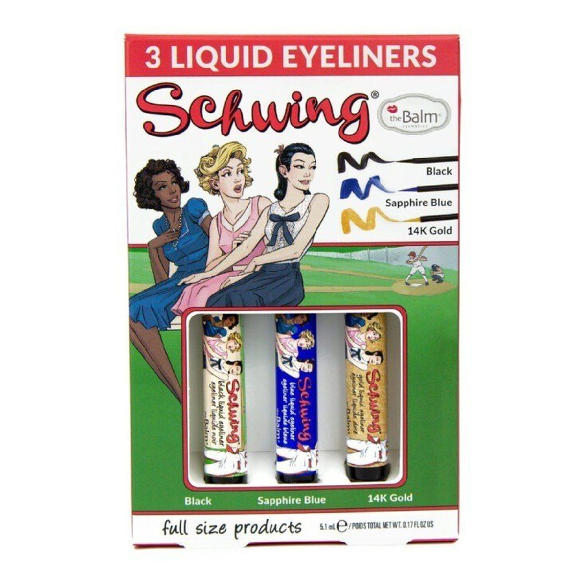 the Balm Zestaw Ladies Schwing Liquid Eyeliner w płynie 3szt.
