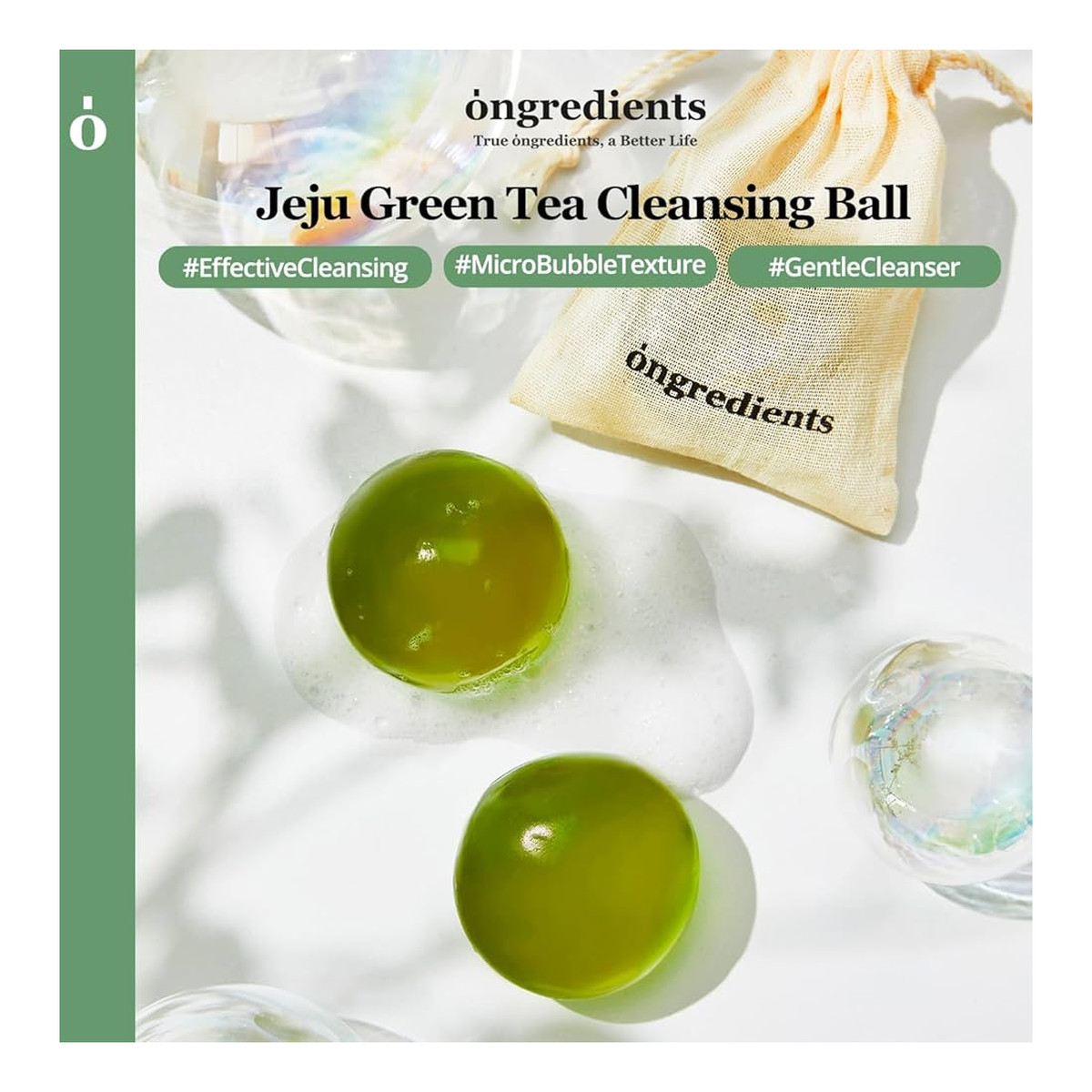 Ongredients Jeju Green Tea Cleansing Ball Żelowa kula do mycia twarzy i ciała 110g