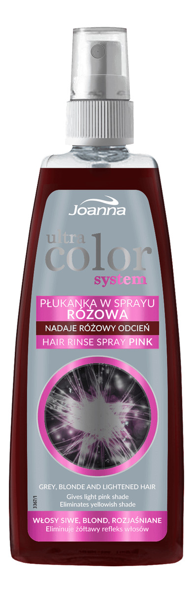 Płukanka do włosów różowa w sprayu