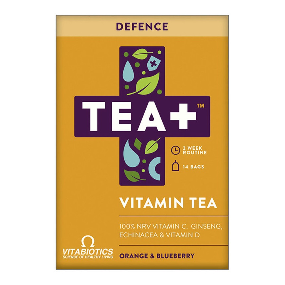 Vitabiotics Tea+ defence herbata witaminowa wspierająca odporność z witaminą c 14 torebek