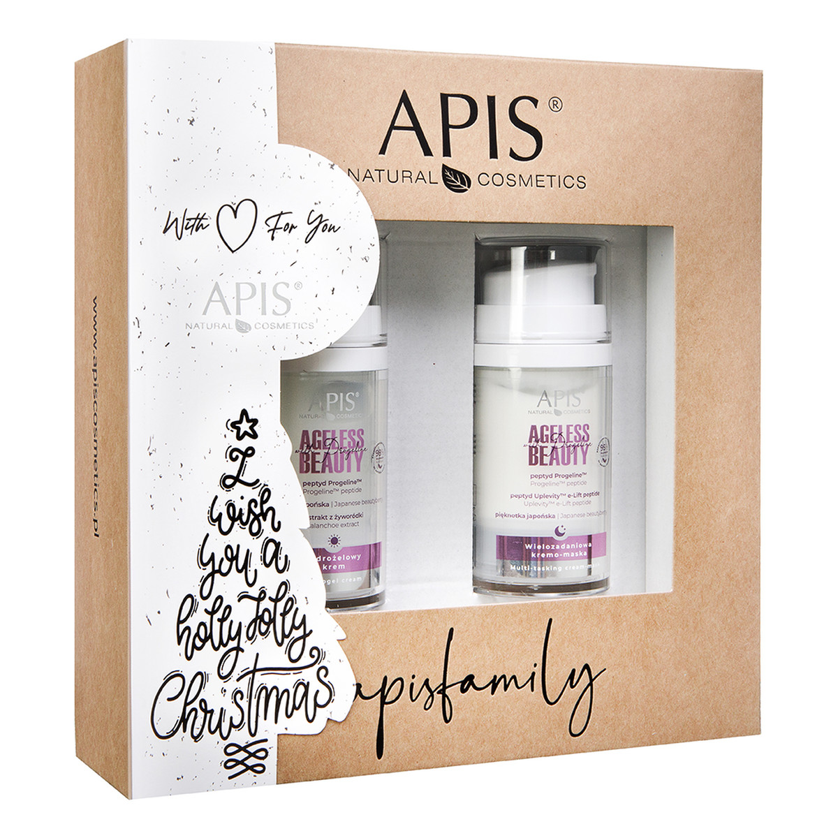 Apis Ageless Beauty Zestaw świąteczny Hydrożelowy krem na dzień z Progeliną 50ml + Wielozadaniowa kremo-maska na noc z Progeliną 50ml