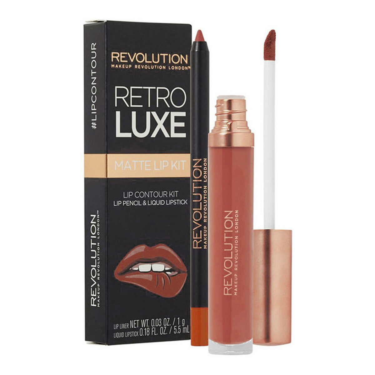 Makeup Revolution Retro Luxe Matte Lip Kit Pomadka i konturówka do ust