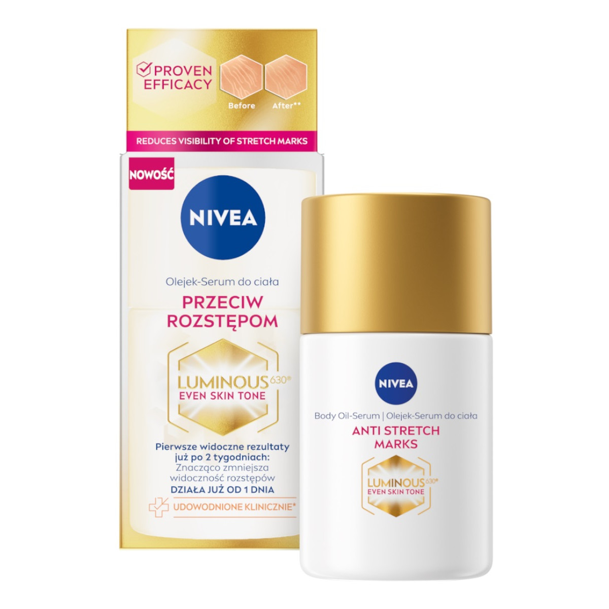 Nivea Luminous630® Olejek-serum do ciała przeciw rozstępom 100ml