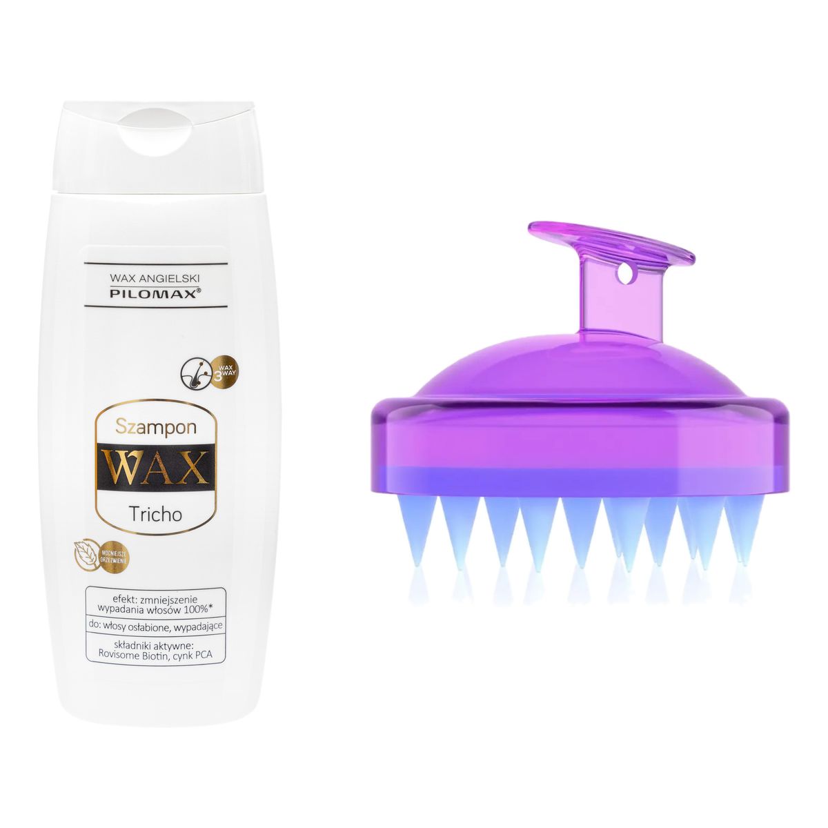 Pilomax Wax Tricho Szampon Wzmacniający Przeciw Wypadaniu Włosów + Masażer