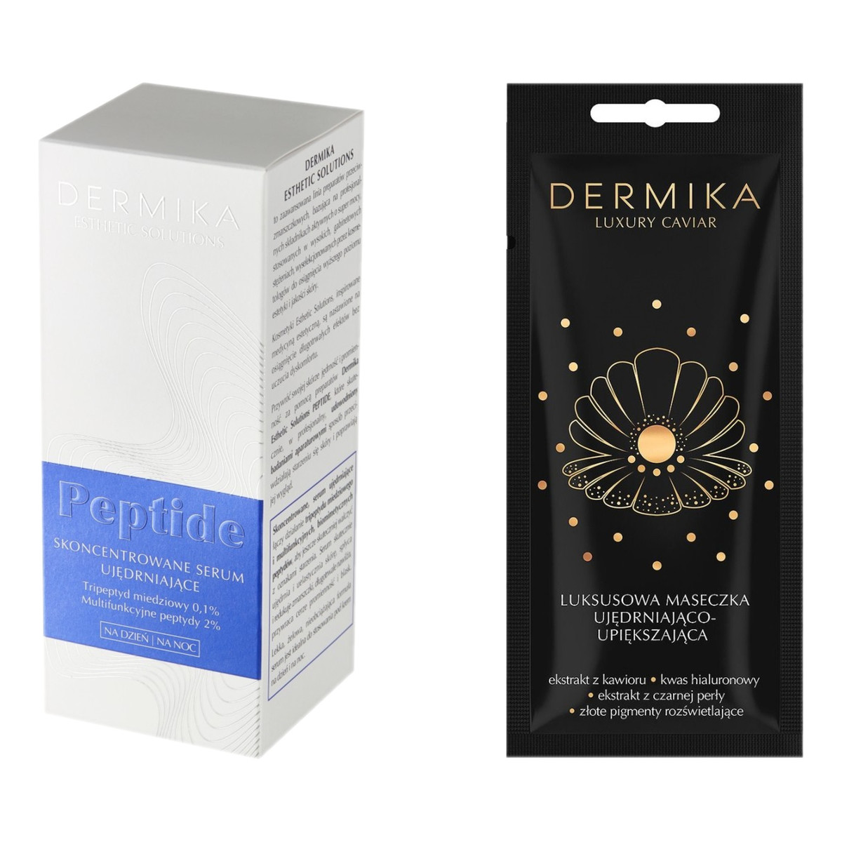 Dermika Esthetic Solutions Peptide Skoncentrowane Serum ujędrniające na dzień i noc + Maseczka Ujędrnaijąco-Upiększająca