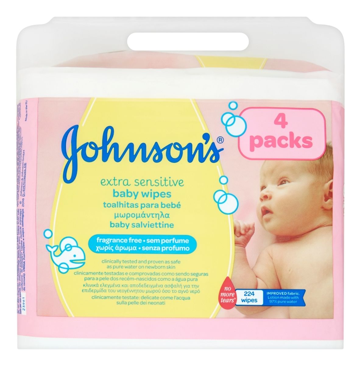 Extra Sensitive łagodne chusteczki oczyszczające dla niemowląt 4x56szt