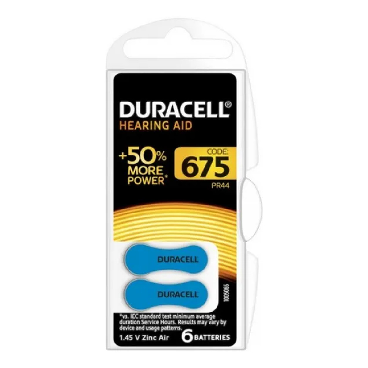 Duracell Bateria do aparatów słuchowych Hearing Aid Extra Life 675 PR44 (6)