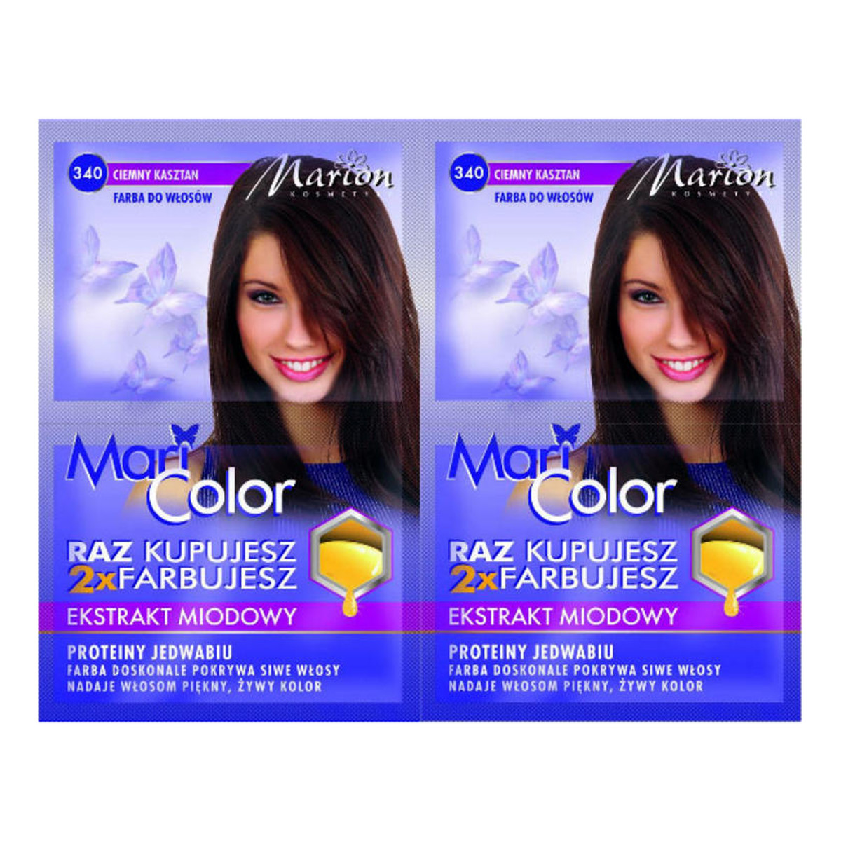 Marion Mari Color Farba Do Włosów Podwójna Saszetka Ciemny Kasztan (340) 80ml