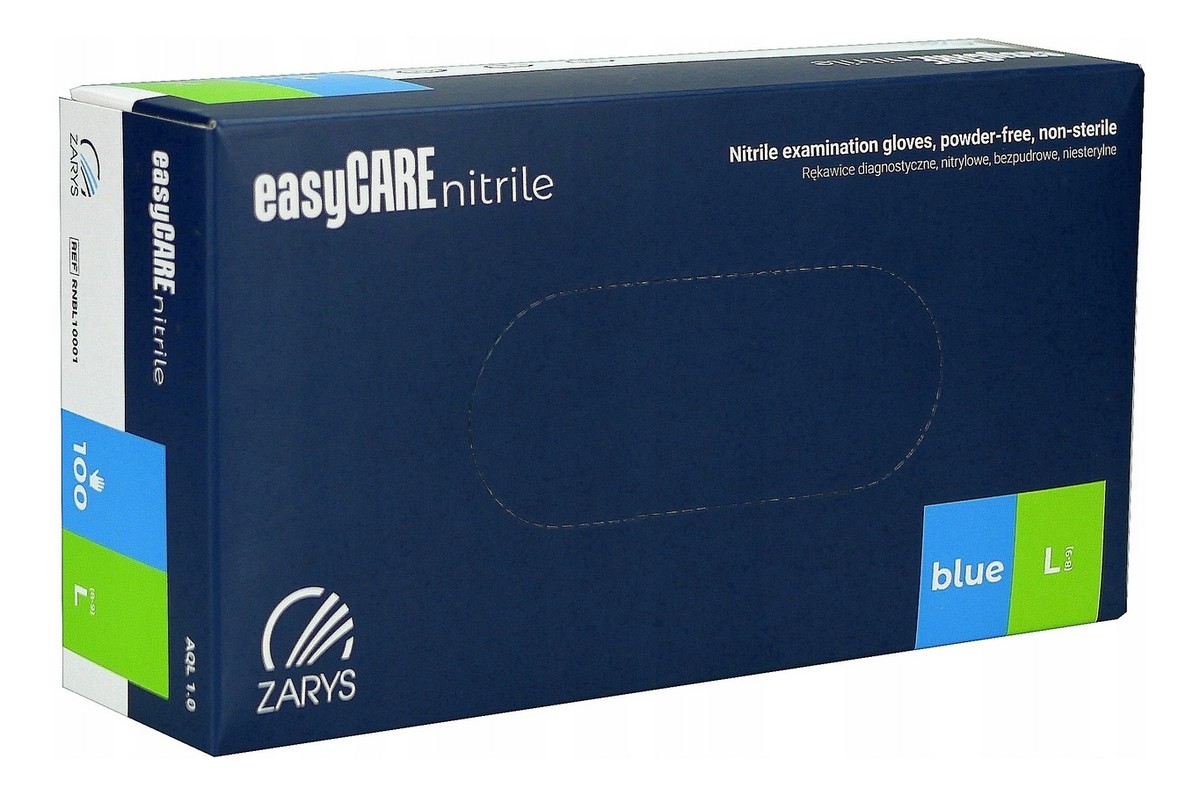 Rękawice diagnostyczne nitrylowe bezpudrowe niesterylne niebieskie L 100szt.