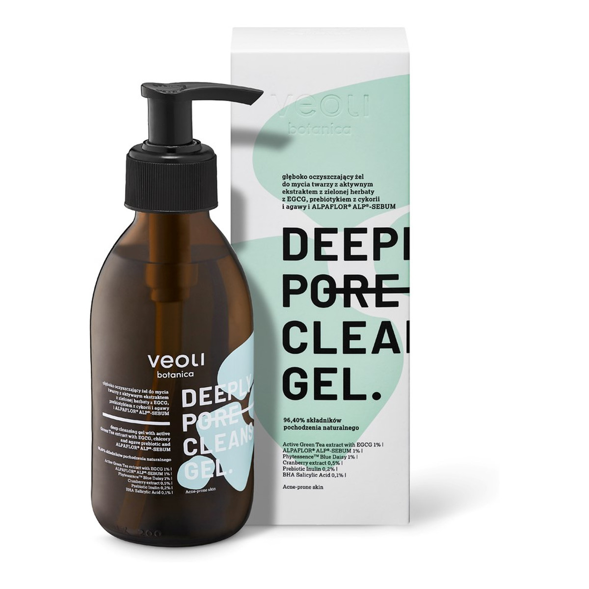 Veoli Botanica Deeply Pore Cleansing Gel głęboko oczyszczający Żel do mycia twarzy z ekstraktem z zielonej herbaty 200ml
