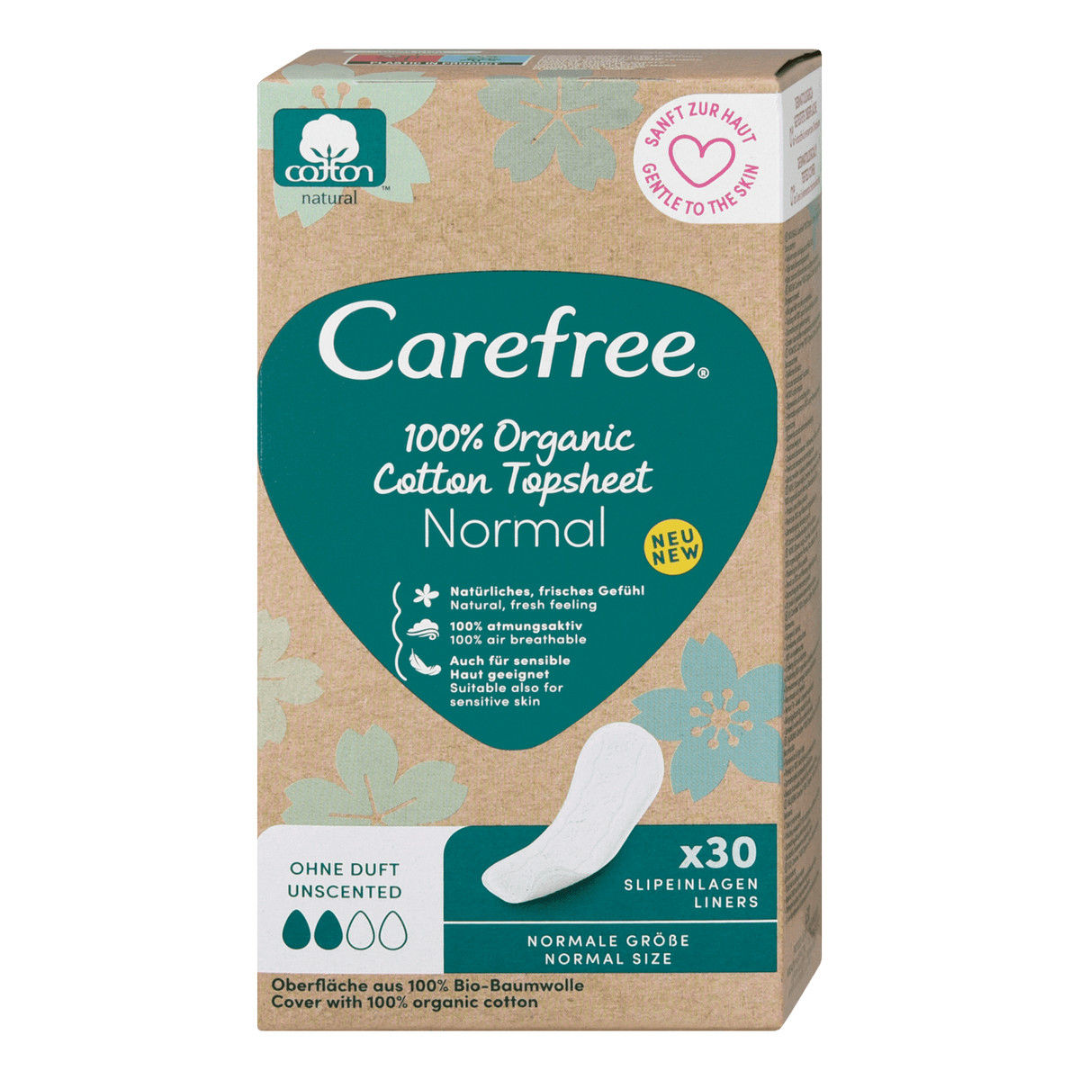 Carefree Cotton 100% Organic Wkładki higieniczne - normal 30szt.